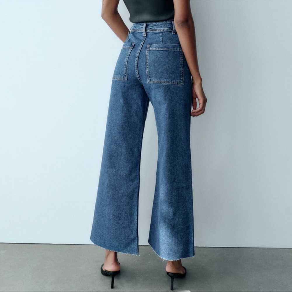 Zara high waisted marine straight jeans